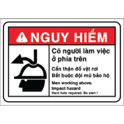 Biển báo công trình - Có người làm việc phía trên