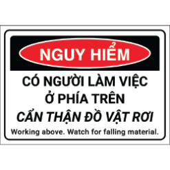 Biển báo công trình - Có người làm việc ở phía trên