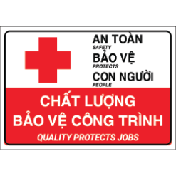 Biển báo chất lượng bảo vệ công trình