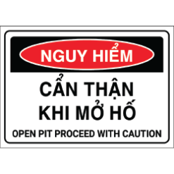 Biển báo công trình - Cẩn thận khi mở hố