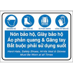 Biển báo công trình - Bắt buộc trang bị bảo hộ cá nhân