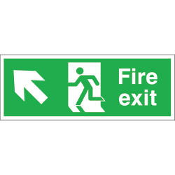 Biển báo lối thoát hiểm phía trên bên trái